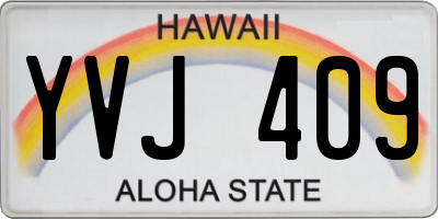 HI license plate YVJ409