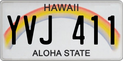 HI license plate YVJ411