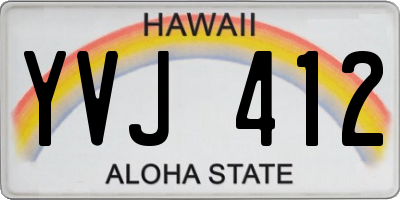 HI license plate YVJ412