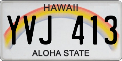 HI license plate YVJ413