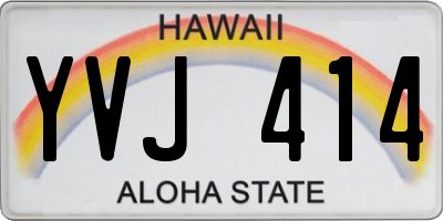 HI license plate YVJ414