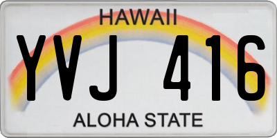 HI license plate YVJ416
