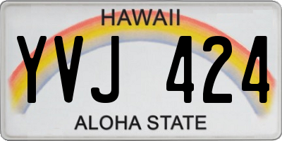 HI license plate YVJ424