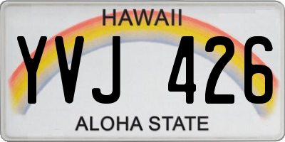 HI license plate YVJ426