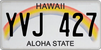HI license plate YVJ427