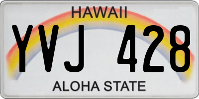 HI license plate YVJ428