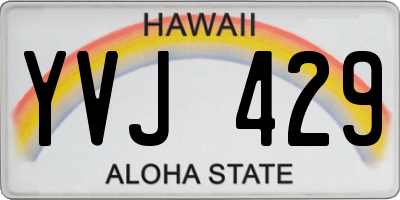 HI license plate YVJ429