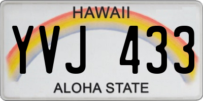 HI license plate YVJ433