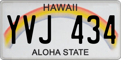 HI license plate YVJ434
