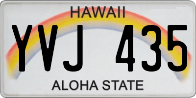 HI license plate YVJ435