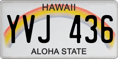HI license plate YVJ436