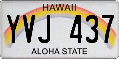 HI license plate YVJ437