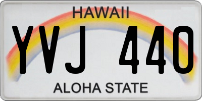 HI license plate YVJ440