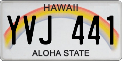 HI license plate YVJ441