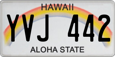 HI license plate YVJ442