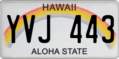 HI license plate YVJ443