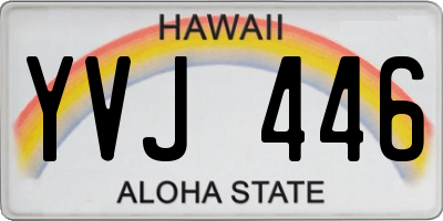 HI license plate YVJ446