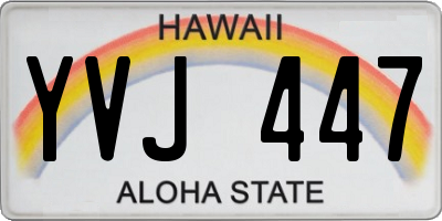 HI license plate YVJ447