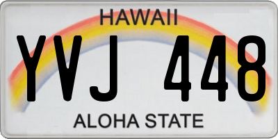 HI license plate YVJ448