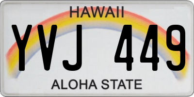 HI license plate YVJ449