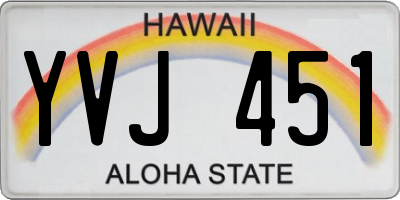 HI license plate YVJ451
