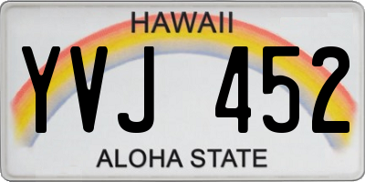 HI license plate YVJ452