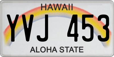 HI license plate YVJ453