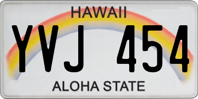 HI license plate YVJ454