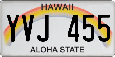 HI license plate YVJ455
