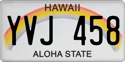 HI license plate YVJ458