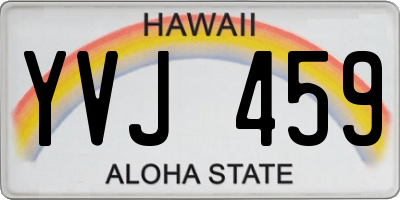 HI license plate YVJ459