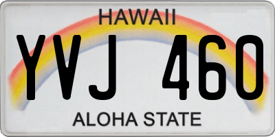 HI license plate YVJ460
