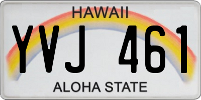 HI license plate YVJ461