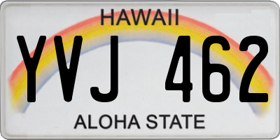 HI license plate YVJ462