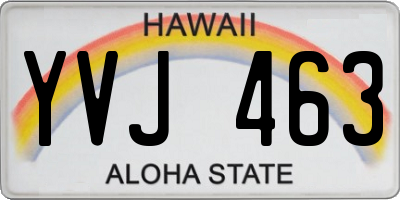 HI license plate YVJ463