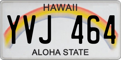 HI license plate YVJ464