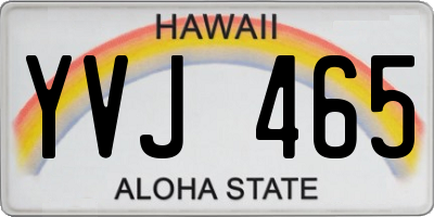 HI license plate YVJ465