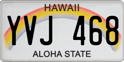 HI license plate YVJ468