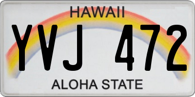 HI license plate YVJ472
