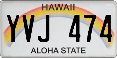 HI license plate YVJ474