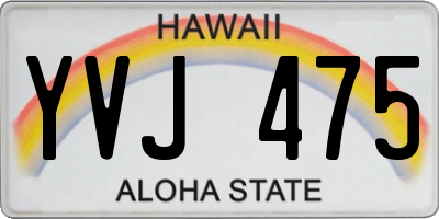 HI license plate YVJ475