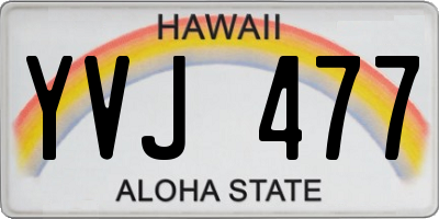 HI license plate YVJ477