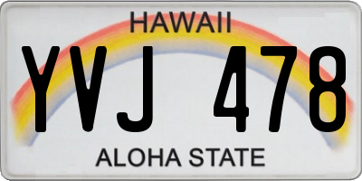 HI license plate YVJ478