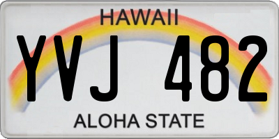 HI license plate YVJ482