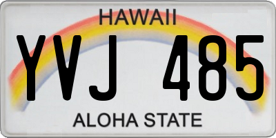 HI license plate YVJ485
