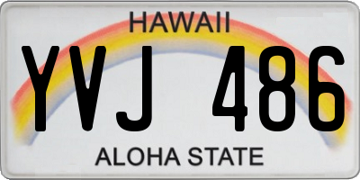 HI license plate YVJ486