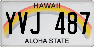 HI license plate YVJ487