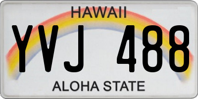 HI license plate YVJ488