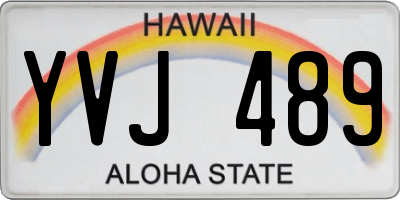HI license plate YVJ489