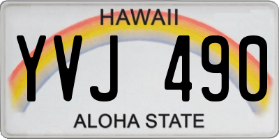 HI license plate YVJ490